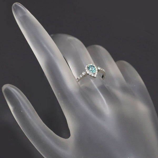 新品 希少 Pt950 宝石品質 ブルーコーネルピン ダイヤモンド リング 0.355ct D0.34ct 【エスコレ】