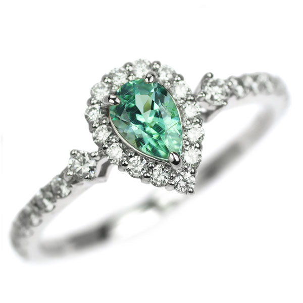 新品 希少 Pt950 宝石品質 ブルーコーネルピン ダイヤモンド リング 0.355ct D0.34ct 【エスコレ】