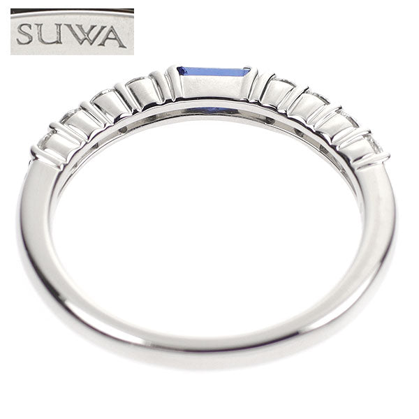 SUWA Pt950 サファイア ダイヤモンド リング