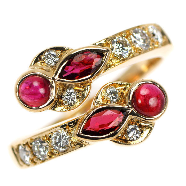 グラフ K18YG ルビー ダイヤモンド リング 0.95ct D0.35ct 《セルビー銀座店》【中古】
