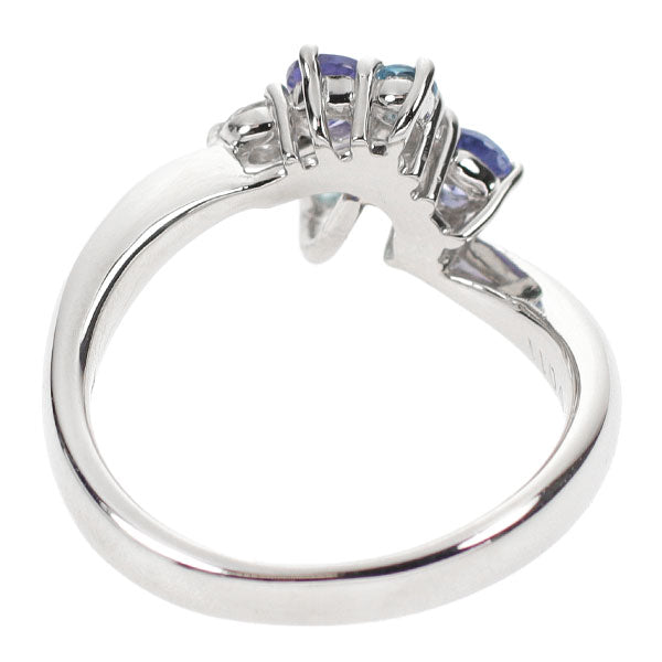 Pt900 アクアマリン タンザナイト ダイヤモンド リング 0.41ct TZ0.27ct D0.11ct AQ0.03ct
