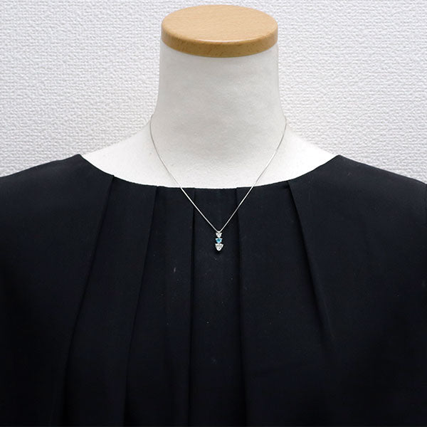 Pt パライバトルマリン ダイヤモンド ペンダントネックレス 0.17ct D0.59ct