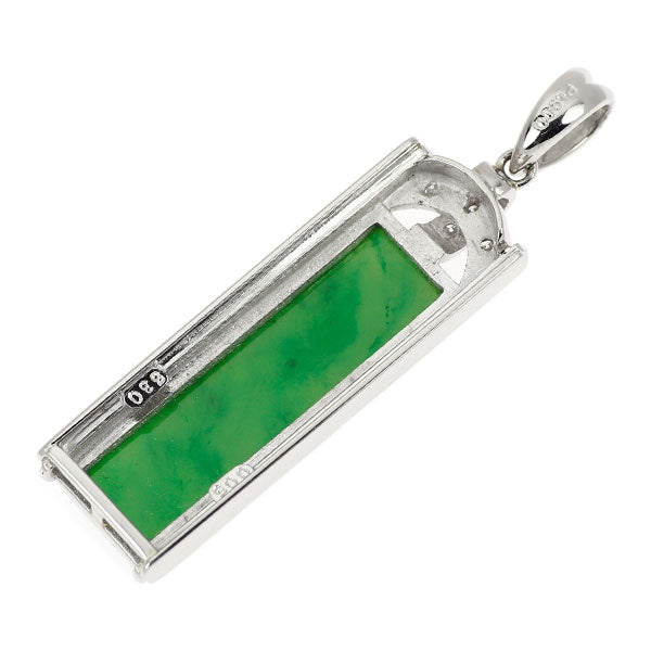 Pt900 翡翠 ダイヤモンド ペンダントトップ 5.30ct 0.05ct