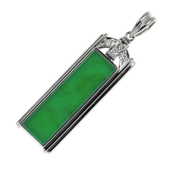 Pt900 翡翠 ダイヤモンド ペンダントトップ 5.30ct 0.05ct