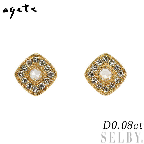 アガット/agete K18YG  ダイヤモンド ピアス 0.08ct