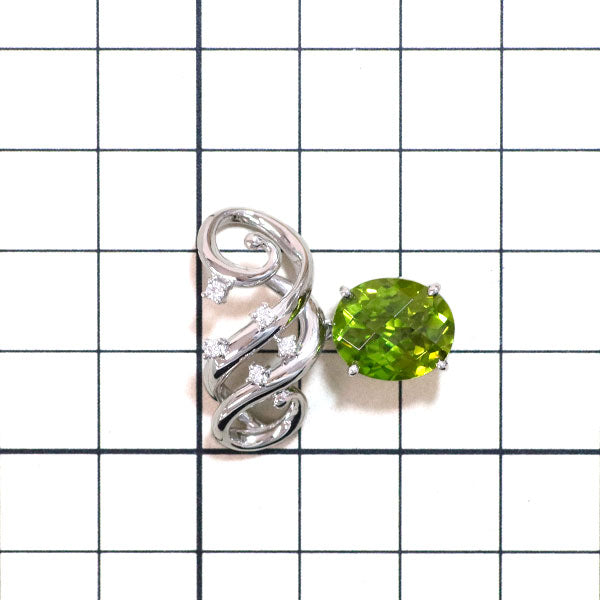 田崎真珠 Pt900 ペリドット ダイヤモンド ペンダントトップ 5.22ct D0.09ct