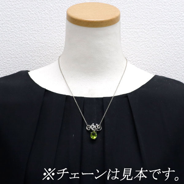田崎真珠 Pt900 ペリドット ダイヤモンド ペンダントトップ 5.22ct D0.09ct