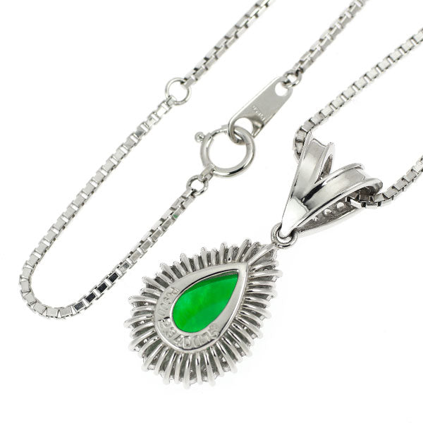 Pt900/ Pt850 翡翠/ヒスイ ダイヤモンド ペンダントネックレス 2.34ct D0.75ct