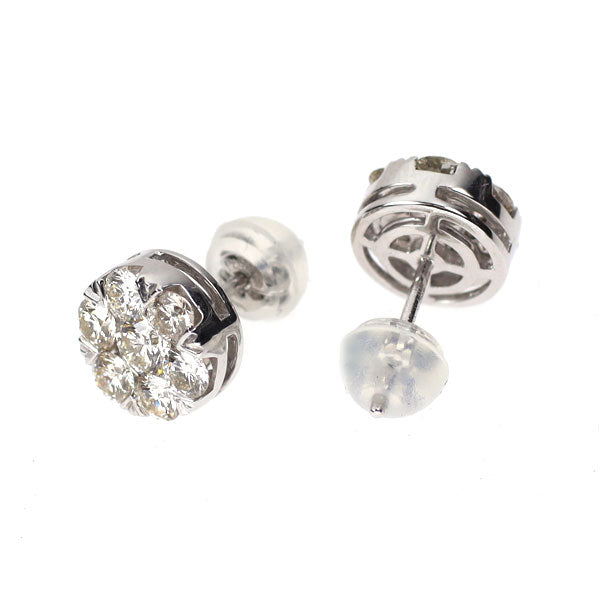 K18WG/Pt900 ダイヤモンド ピアス 1.00ct