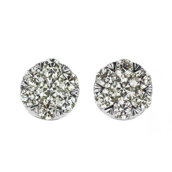 K18WG/Pt900 ダイヤモンド ピアス 1.00ct