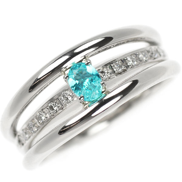 Pt900 パライバ トルマリン ダイヤモンド リング 0.17ct D0.10ct