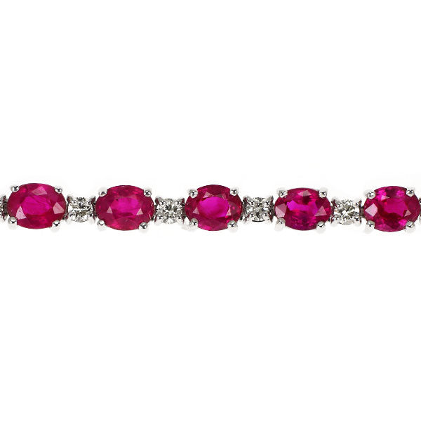 K18WG ルビー ダイヤモンド ブレスレット 8.00ct D0.80ct