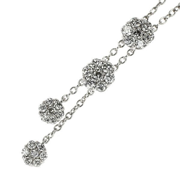 ポンテヴェキオ K18WG ダイヤモンド Yネックレス 0.40ct フラワー