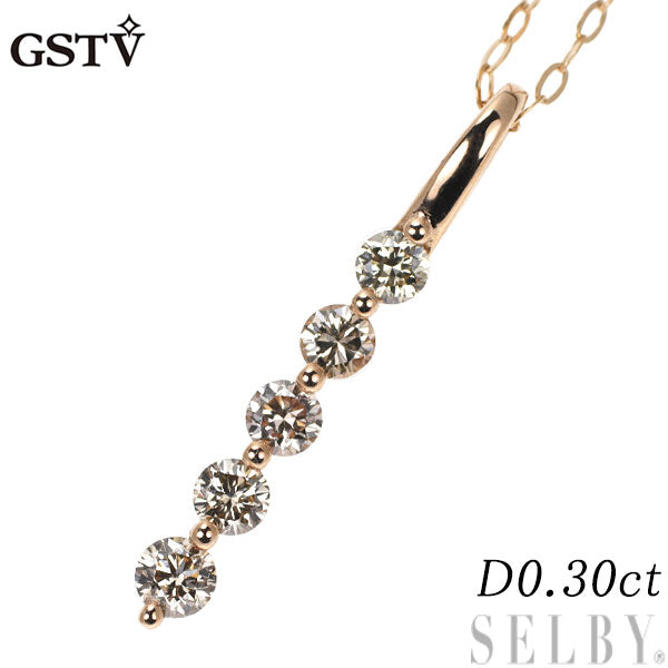 GSTV K18PG ダイヤモンド ペンダントネックレス 0.30ct