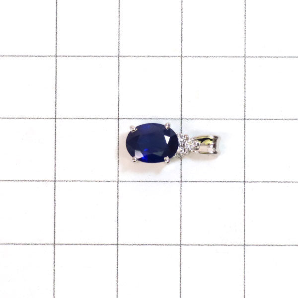 Pt900 サファイア ダイヤモンド ペンダントトップ 1.50ct D0.04ct