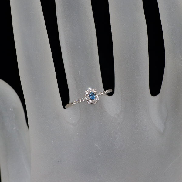 新品 Pt900 分析報告鑑別付 コバルトスピネル ダイヤモンド リング 0.090ct D0.17ct 【エスコレ】