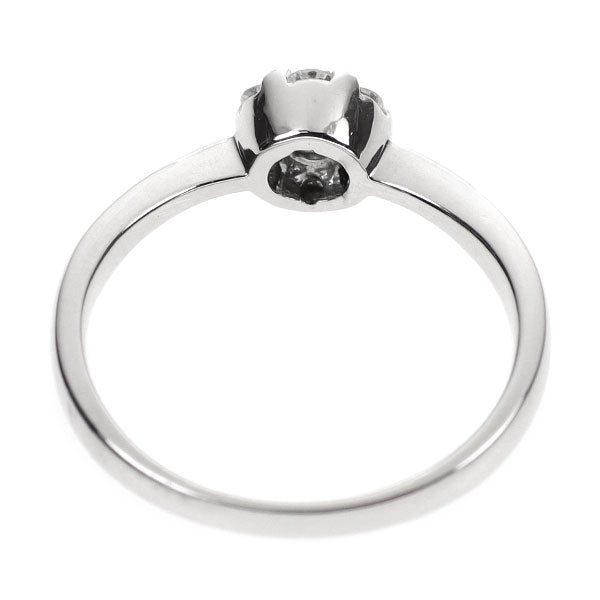 K18WG アイスブルーダイヤモンド リング 0.10ct D0.20ct フラワー
