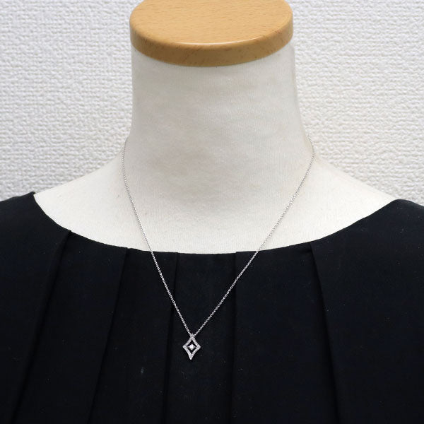 デビアス K18WG ダイヤモンド ペンダントネックレス