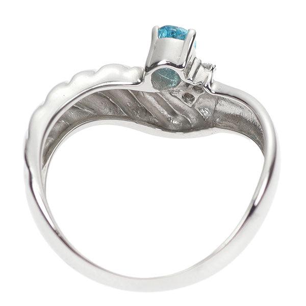 Pt900 ブラジル産 パライバトルマリン ダイヤモンド リング 0.18ct D0.03ct