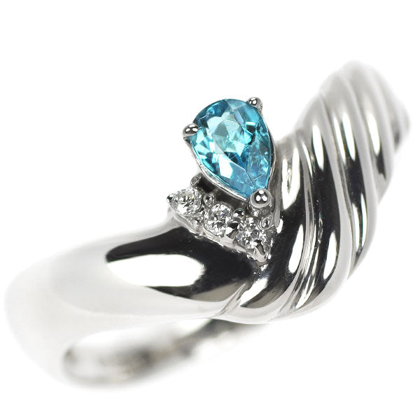 Pt900 ブラジル産 パライバトルマリン ダイヤモンド リング 0.18ct D0.03ct