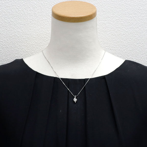 ポーラ Pt900/ Pt850 マーキスカット ダイヤモンド ペンダントネックレス 0.25ct