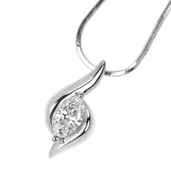 ポーラ Pt900/ Pt850 マーキスカット ダイヤモンド ペンダントネックレス 0.25ct