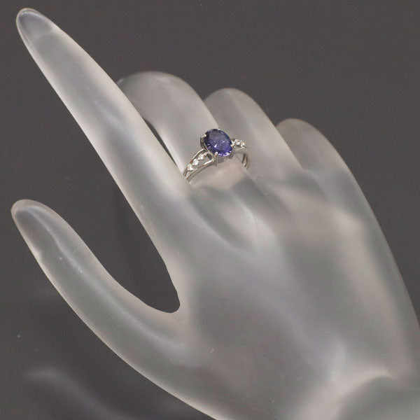 Pt900 アイオライト ダイヤモンド リング 1.07ct D0.07ct