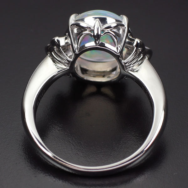 Pt900 ウォーターオパール ダイヤモンド リング 2.41ct D0.20ct