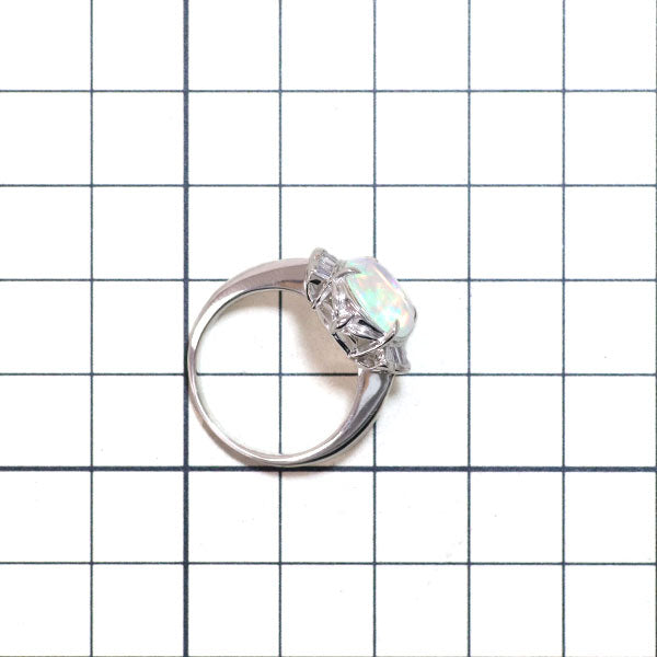 Pt900 ウォーターオパール ダイヤモンド リング 2.41ct D0.20ct