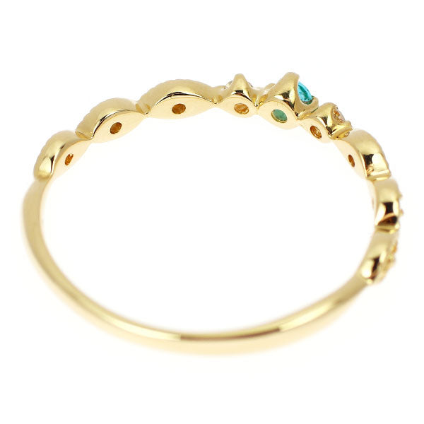 K18YG パライバトルマリン ダイヤモンド リング 0.05ct D0.05ct