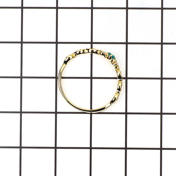 K18YG パライバトルマリン ダイヤモンド リング 0.05ct D0.05ct