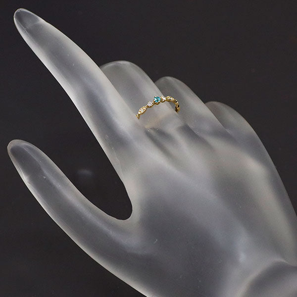K18YG パライバトルマリン ダイヤモンド リング 0.05ct D0.05ct