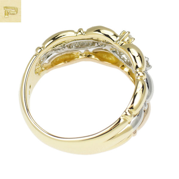 ポーラ Pt900/ K18YG/PG ダイヤモンド リング 0.05ct