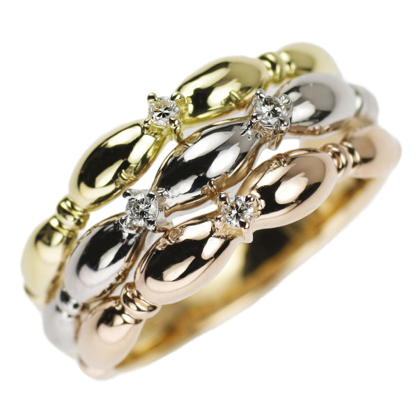ポーラ Pt900/ K18YG/PG ダイヤモンド リング 0.05ct