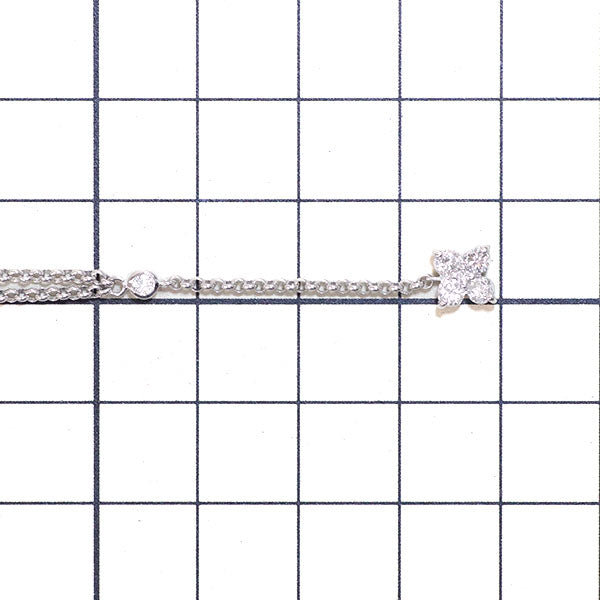 K18WG ダイヤモンド ペンダントネックレス 0.35ct フラワー Yデザイン