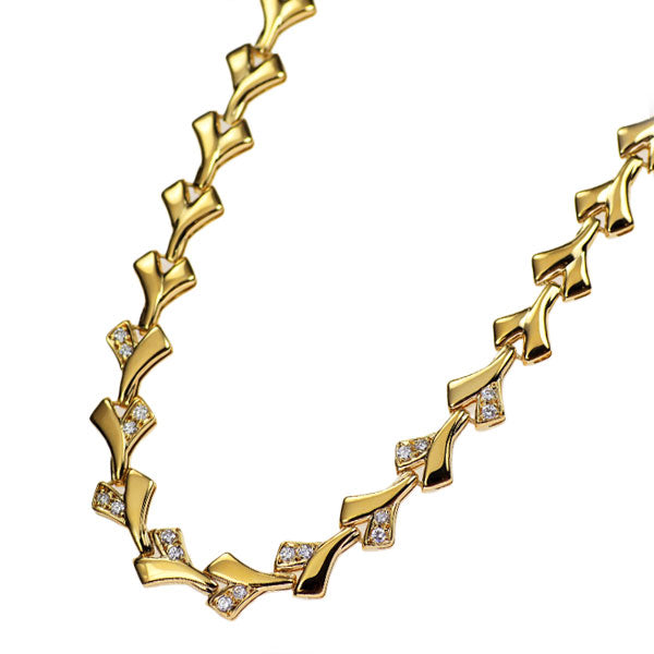 ポーラ K18YG ダイヤモンド ネックレス 0.36ct