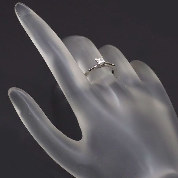 ティファニー Pt950 プリンセスカット ダイヤモンド リング 0.20ct E VS1 3EX