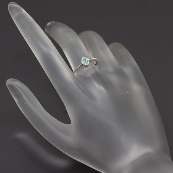 希少 Pt950 パライバトルマリン ダイヤモンド リング 0.043ct D0.02ct