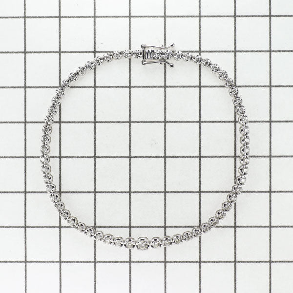 K18WG ダイヤモンド ブレスレット 1.00ct テニス