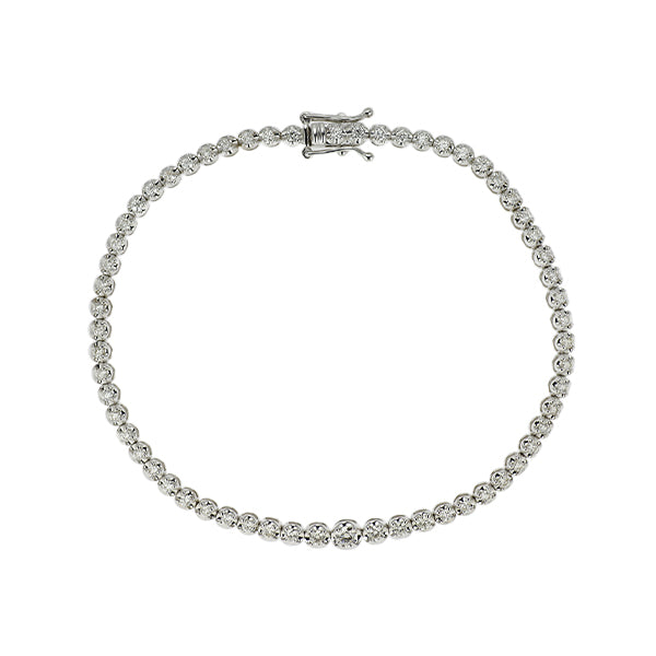 K18WG ダイヤモンド ブレスレット 1.00ct テニス