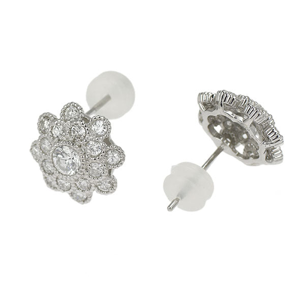 Pt950/ Pt900 ダイヤモンド ピアス 0.41ct D0.82ct フラワー
