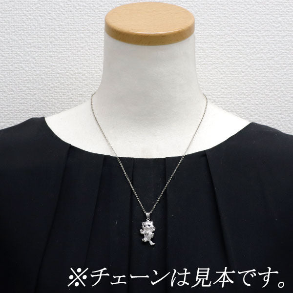 K18WG サファイア ペンダントトップ 0.08ct 猫