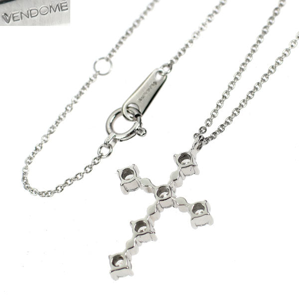 ヴァンドーム青山 Pt900/ Pt850 ダイヤモンド ペンダントネックレス 0.38ct クロス