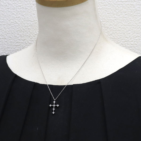 ヴァンドーム青山 Pt900/ Pt850 ダイヤモンド ペンダントネックレス 0.38ct クロス