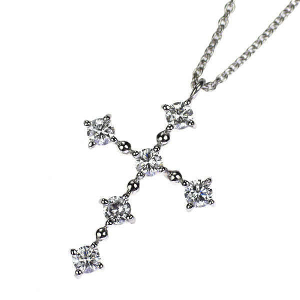 ヴァンドーム青山 Pt900/ Pt850 ダイヤモンド ペンダントネックレス 0.38ct クロス