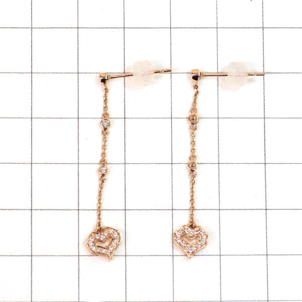 K18PG ダイヤモンド ピアス 0.20ct ハート ステーション