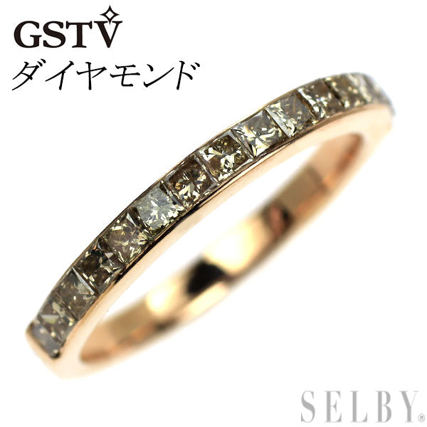 GSTV K18PG プリンセスカット ダイヤモンド リング ハーフエタニティ