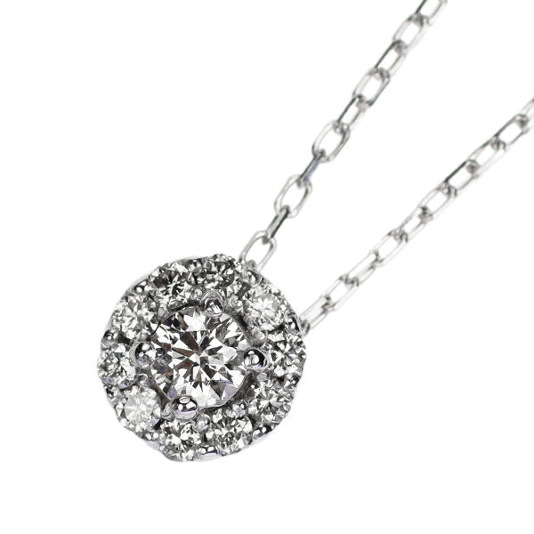 K18WG ダイヤモンド ペンダントネックレス 0.20ct