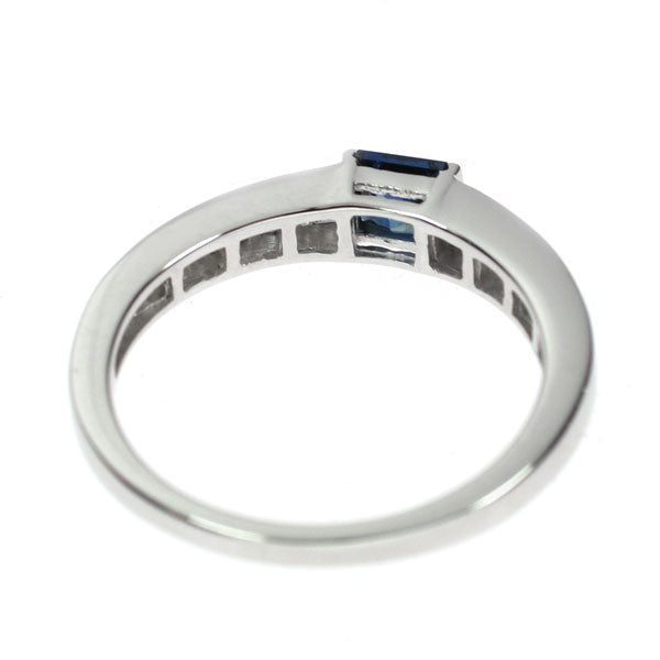K18WG サファイア ダイヤモンド リング 0.24ct D0.18ct