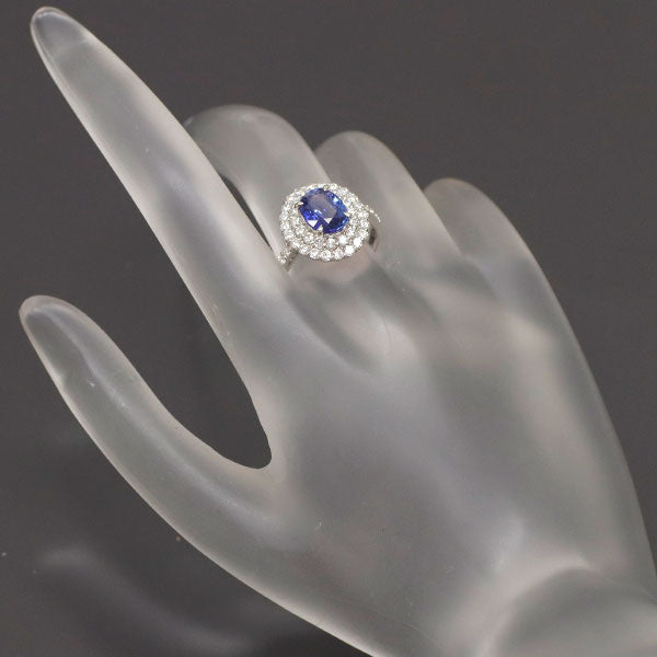 Pt900 スリランカ産 サファイア ダイヤモンド リング 2.155 D0.95ct
